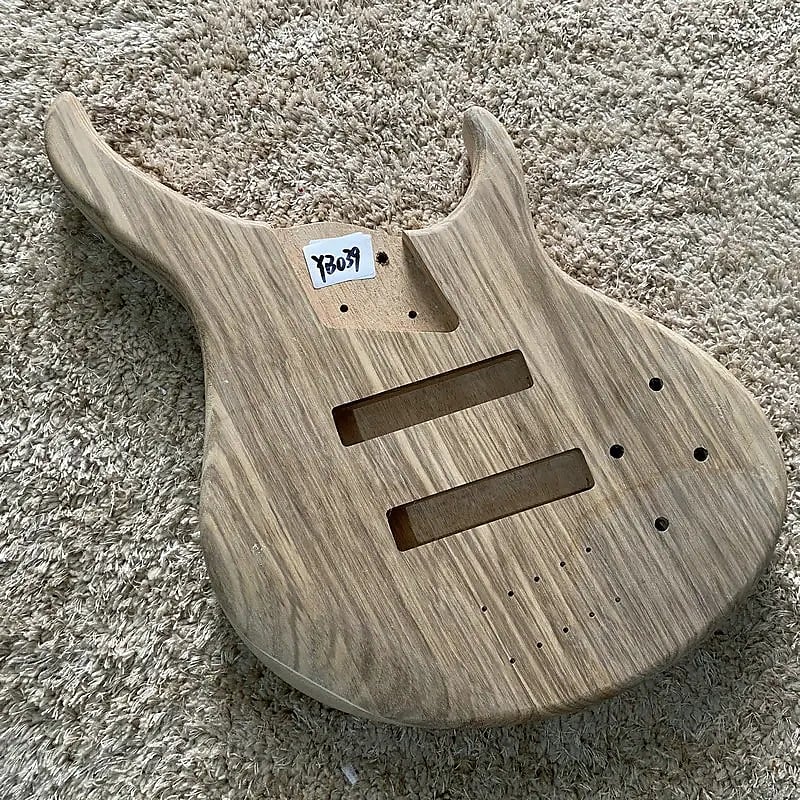 Zebra Wood Top 5 String Electric Bass Guitar Body DIY Project Reverb
