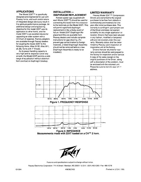 Peavey 22XT Diaphragm Replacement Kit | Reverb