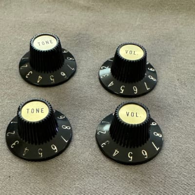 Gibson Vintage 1973 Les Paul Custom Witch Hat Knobs SG ES Gold Inserts 1972 1974 1975 1976 1970's image 3