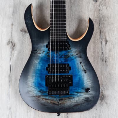 Mayones Duvell Elite Pro 7 Guitar, 7-String, Ebony, Galaxy Eye Blue Satine image 2