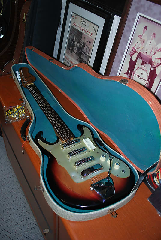 1962 Maxitone Hoshino Ibanez 3 Pickup Pro Setup Case Candy