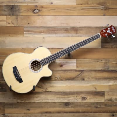 Washburn AB5 Acoustic-Electric Bass Guitar in Natural w/ Gig Bag image 2