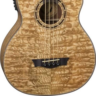 Dean Exotica Quilt Ash Acoustic-Electric Bass Guitar, Gloss Natural image 2