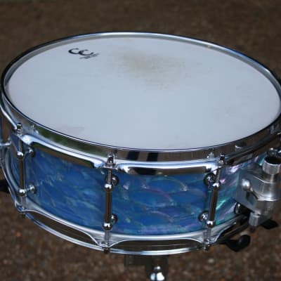 C&C Custom Drums abalone  5x14 snare drum  maple shell.  excellent condition. rare image 3