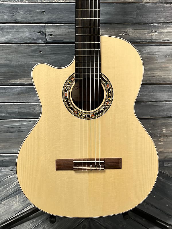 Kremona Left Handed F65CW-SB All Solid Fiesta Cutaway Classical Acoustic Electric Guitar image 1