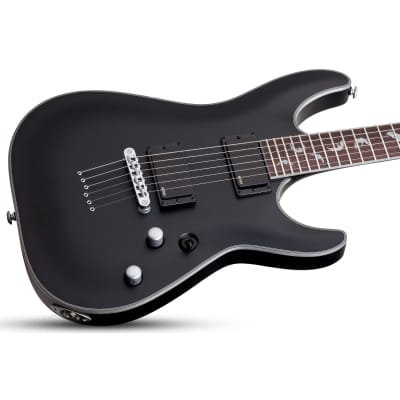 Schecter 1181 Damien Platinum-6 Guitar, Rosewood Fretboard, Satin Black image 2