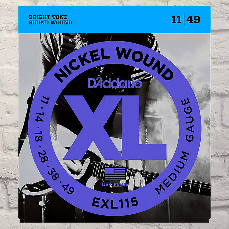 D'Addario EXL115 Medium Nickel Wound Electric Guitar Strings 11-49 image 1