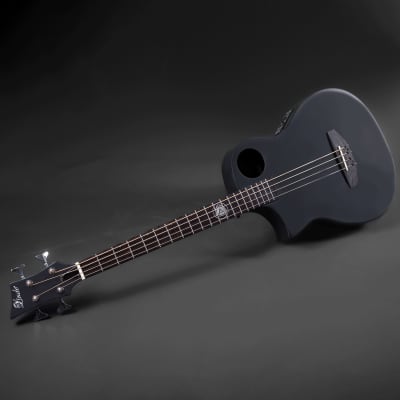 Lindo Left Handed Neptune Short Scale (30") Slim Electro Acoustic Bass Guitar + Padbag - Matte Black image 8
