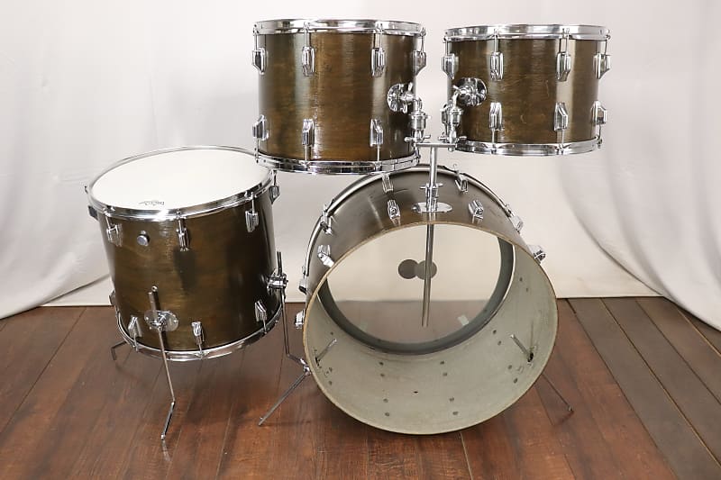 Rogers Swiv-O-Matic 4pc Drum Kit Set 14/15/18/24 Vintage 1960's