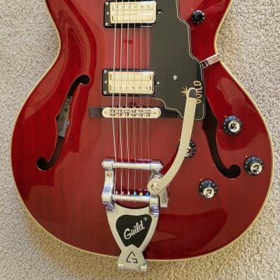 Guild Starfire V Electric Guitar, Cherry Red Finish, New Hard Shell Case for sale