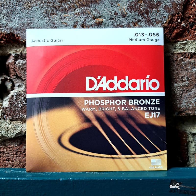 D'Addario Phosphor Bronze, (13-56) Medium Gauge Acoustic Guitar Strings