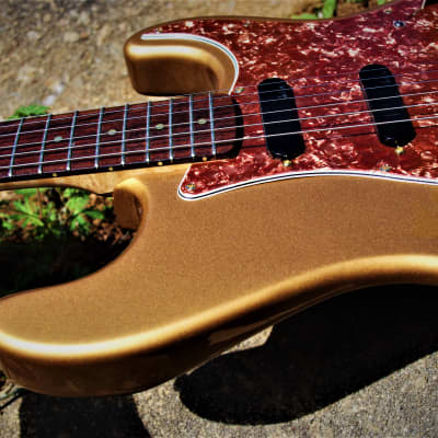 Wallace Stratocaster 1999 Shoreline Gold Metallic. Handmade by David Wallace of Nashville. All Tone. image 11
