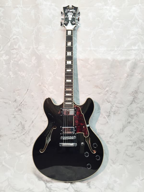 D'Angelico Premier DC 335 Style Semi-Hollow Body Electric Guitar-Black Flake-NEW! image 1