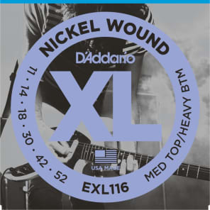 D'Addario EXL116XL Nickel Wound Electric Guitar Strings - .011-.052 Medium Top/Heavy Bottom image 5