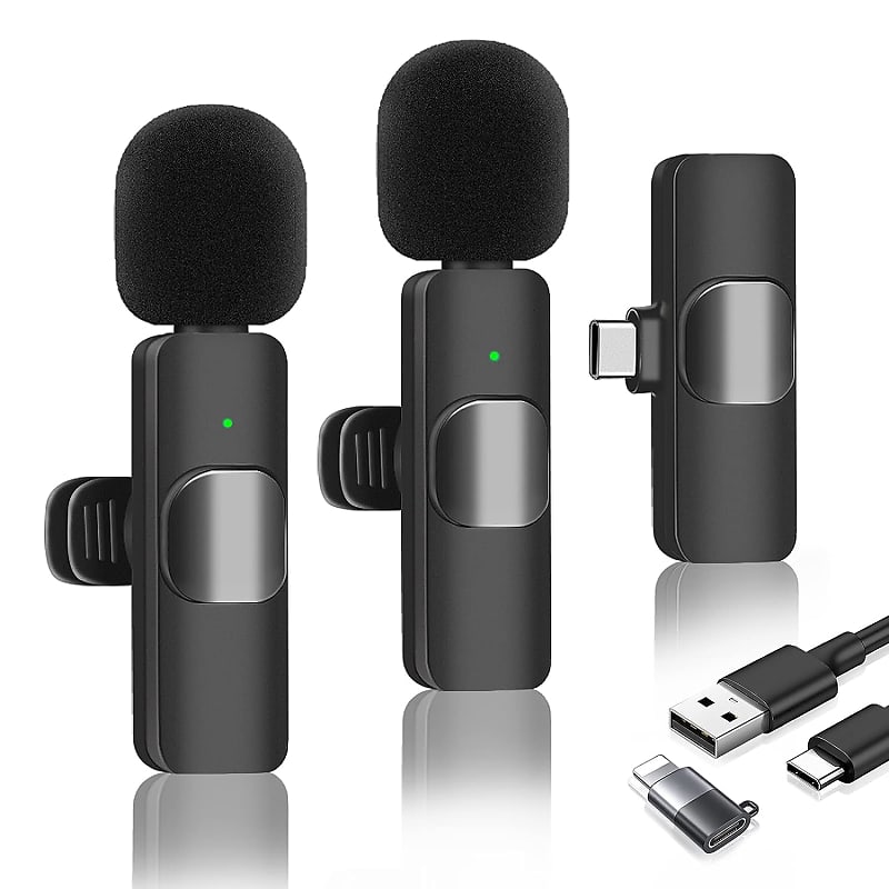 Wireless Microphone For Iphone Ipad, Dual Lapel Microphone Reverb