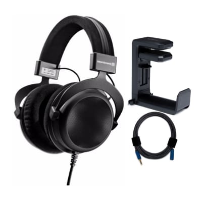 beyerdynamic DT-990 Pro Acoustically Open Headphones (250 Ohms) and Knox  Gear Compact 4-Channel Stereo Headphone Amplifier Bundle (2 Items)