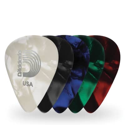D'Addario Assorted Pearl Celluloid Guitar Picks (10 Pack, Extra Heavy) image 4