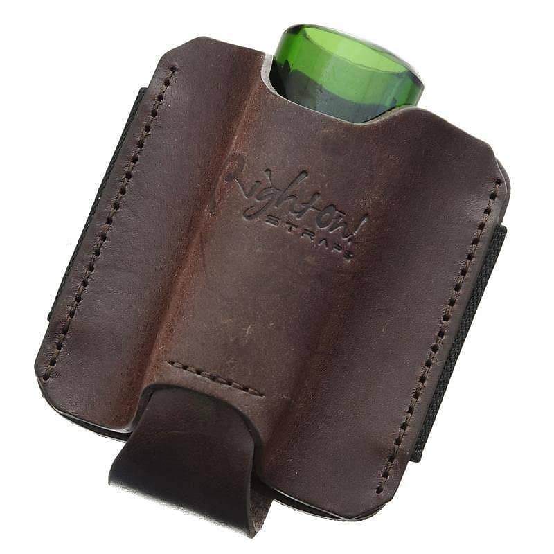 RightOn! Leather Slide or Harmonica Holder for Guitar Strap - Universal - Brown image 1