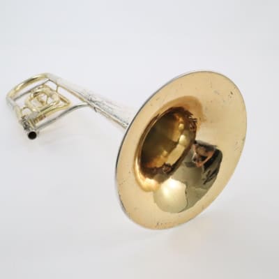 King Silvertone Symphony Professional Bass Trombone SN 401272 STERLING SILVER BELL image 3