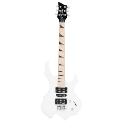 （Accept Offers）Glarry Burning Fire Style Ⅱ Upgrade 6 Strings Electric Guitar White image 2