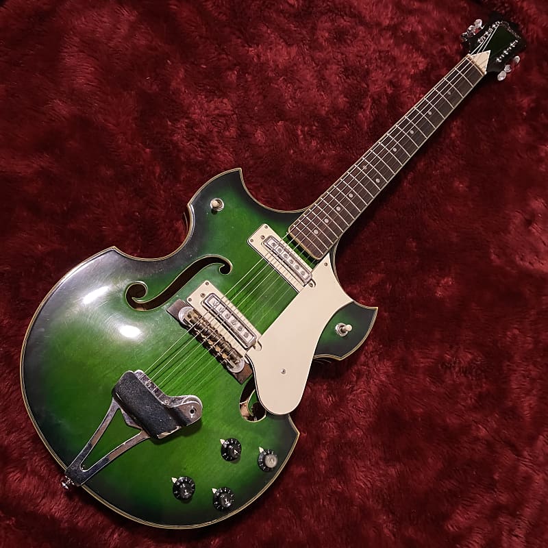 c.1960s Greco/Fujigen GR973SP MIJ Vintage Hollow Body Guitars Rare “Green  Burst”