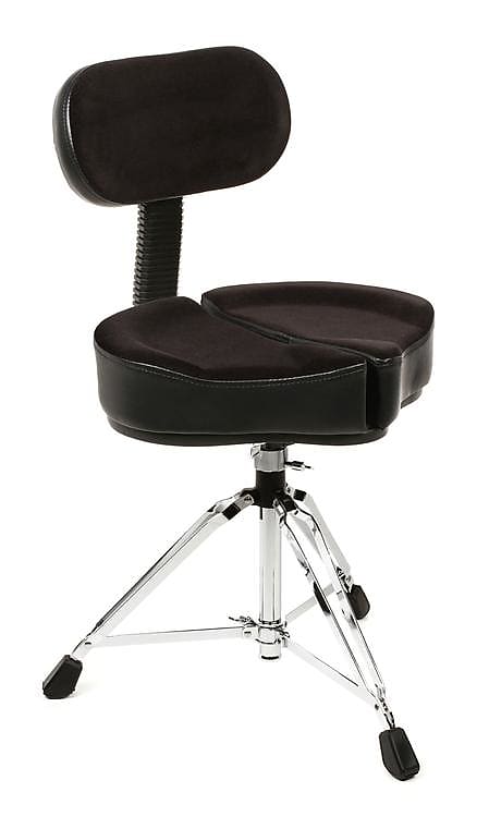 Ahead Spinal-G 3-leg Drum Throne with Saddle Seat and Backrest - Black image 1