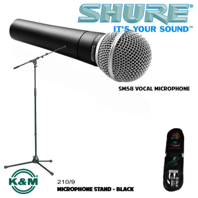 Shure Sm58 ( Sm 58 Lce ) Microfono + Konig & Meyer 210/9 Asta Microfonica Telescopica + Cavo Xlr 5 Mt. M/F In Bundle