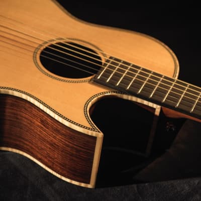 NEW Terry Pack PLRS parlour acoustic guitar, solid rosewood, Sitka, cutaway, hand made with pride image 4