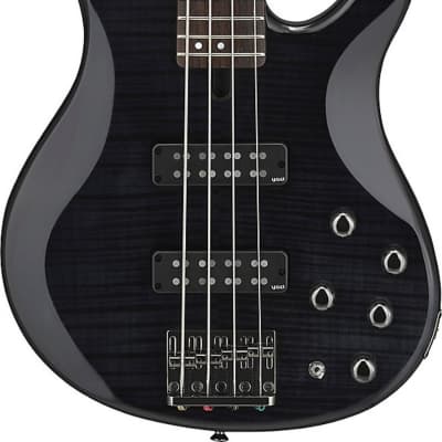 Yamaha TRBX604FM 4-String Bass Guitar, Flamed Maple, Translucent Black image 2