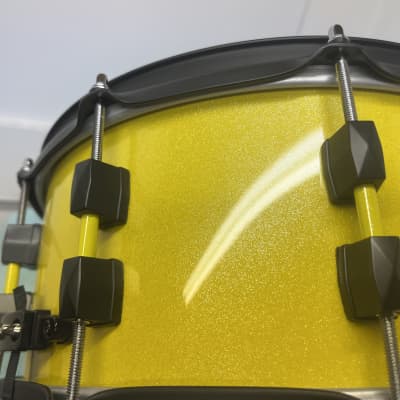 Custom Maple 14”x6.5” snare drum - Lemon Ice Sparkle Gloss image 6