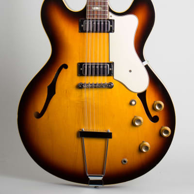 Epiphone  E360TD-C12 Riviera 12 String Semi-Hollow Body Electric Guitar (1967), ser. #064579, black tolex hard shell case. image 3