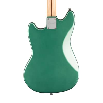 Squier FSR Bullet Competition HH Mustang Guitar w/ Olympic White Stripes, Laurel FB, Sherwood Green image 4