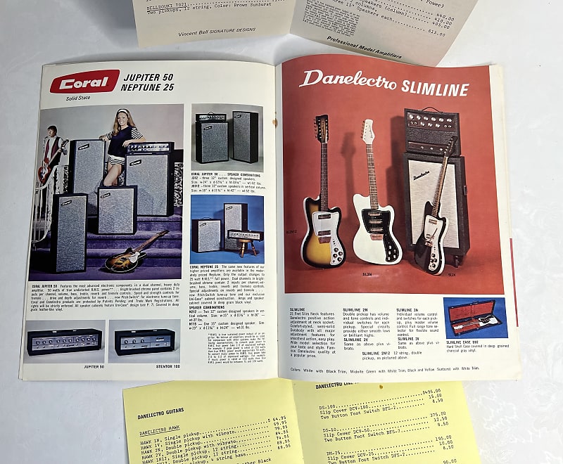 Danelectro Coral catalog and guitar and amp price lists 1967 Reverb
