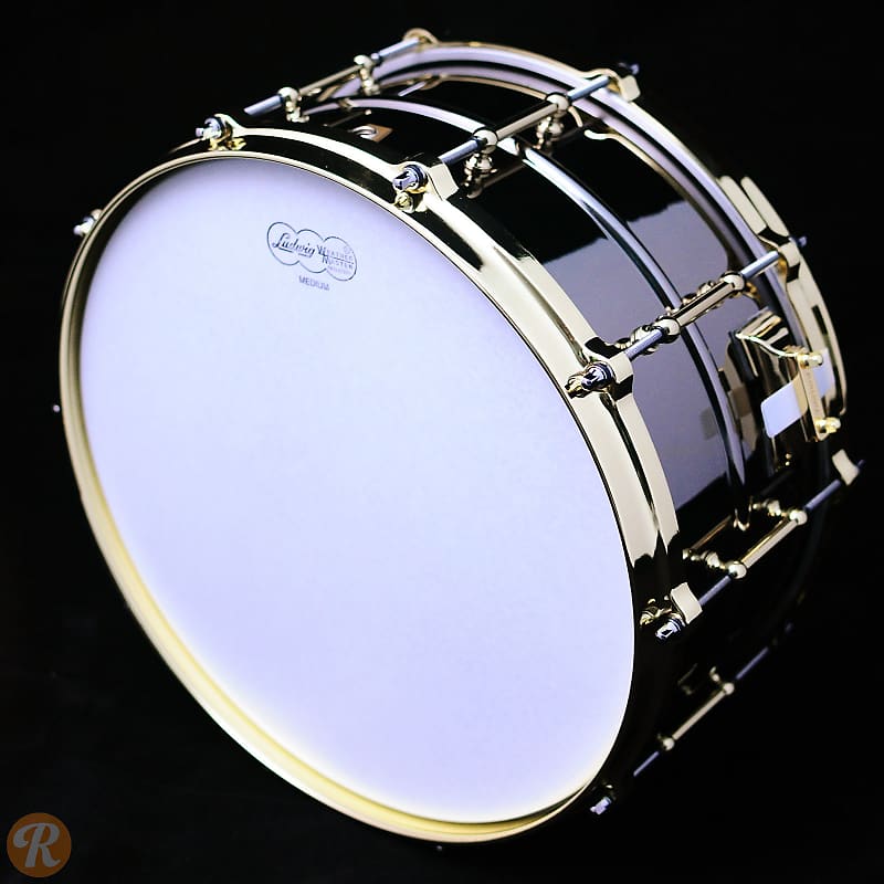 Ludwig LB417BT "Brass On Brass" Black Beauty 6.5x14" Snare Drum with Brass Hardware image 6