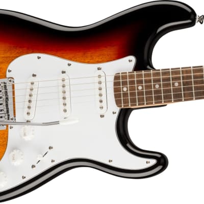 Squier Affinity Series Stratocaster Guitar Laurel Fingerboard, White Pickguard, 3-Color Sunburst image 3