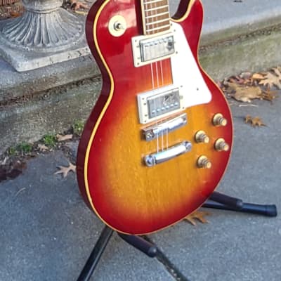 Vintage 1970s Eros Mark II MIJ Les Paul Style Guitar Copy w Case~Cherry Sunburst Finish~SHE'S A LOOKER! image 5