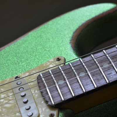 American Fender Stratocaster Relic Nitro Lime Squeezer Green Sparkle SSS-CS 54'S image 8