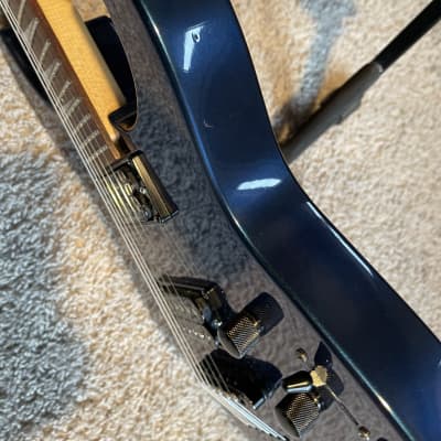 90s MIJ blue Jackson DK27 Baritone electric guitar w/ SD JB Jazz, locking tuners, TSA hard case image 11