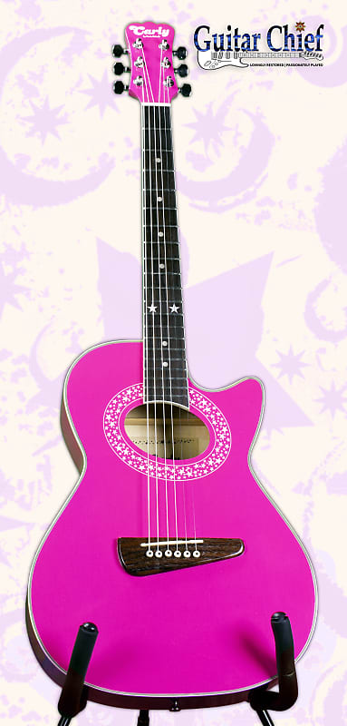 Carlo Robelli Carley 6 String 3 4 Size Acoustic Guitar Awesome Pink