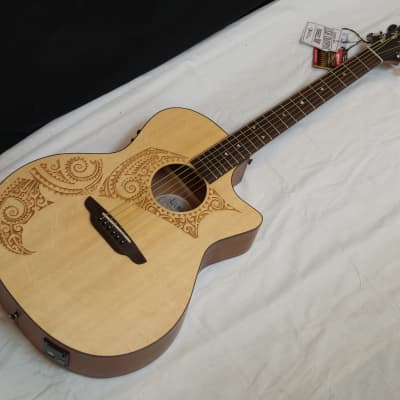 LUNA Oracle Tattoo Spruce acoustic electric GUITAR new - SOLID TOP - B-Band - B for sale