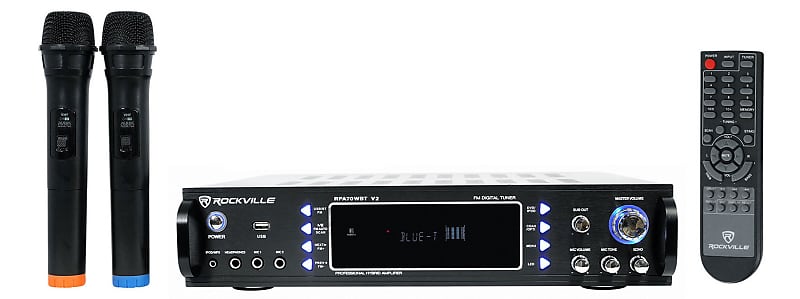 Pyle 4-Channel Karaoke Home Wireless Microphone Amplifier - Audio Stereo  Receiver System, Built-In CD DVD Player, Dual UHF Wireless Mic/MP3/USB