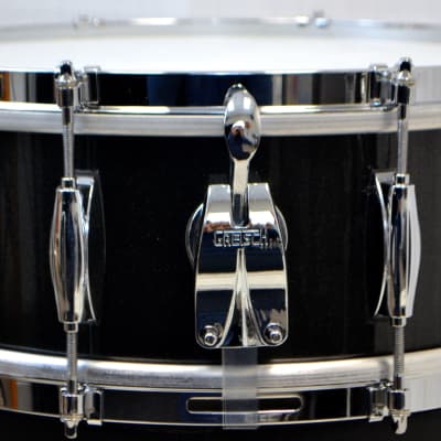 Gretsch 18/12/14/5x14" USA Custom Drum Set - 301 Hoops Black Metallic Gloss image 12