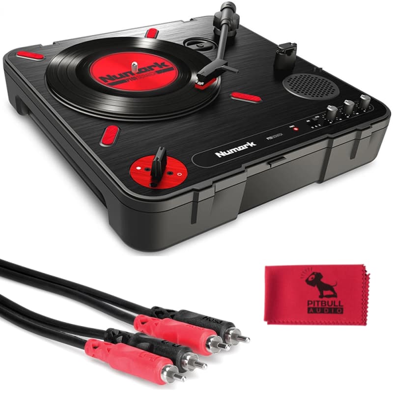 Numark PT01 Scratch Portable DJ Mixing Performance Turntable w/ Built-In  Speaker