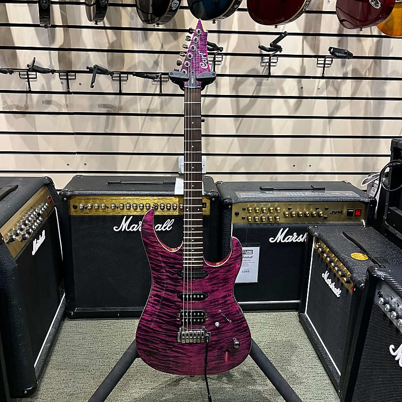 Cort Aero 11 Electric Guitar, Purple Flame Top, Used | Reverb