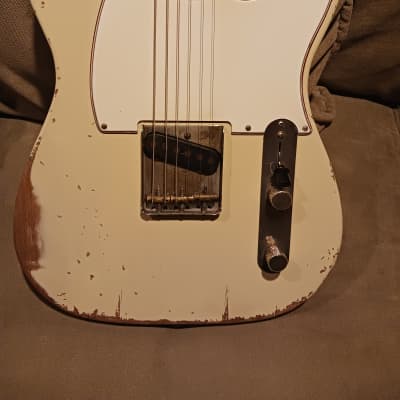 Melody Custom Guitars Olympic White Relic Aged Esquire Telecaster Body, Loaded. 1998 image 2