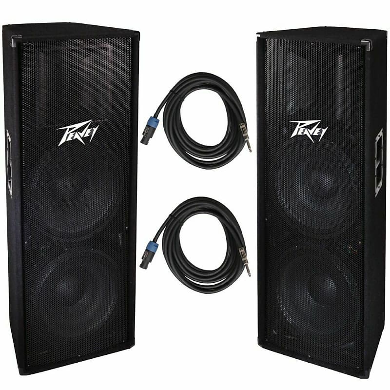 Peavey (2) PV215 Dual 15“ 2800w PA DJ Speakers + 1/4" to Speakon Speaker Cable image 1