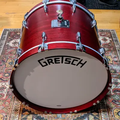 NEW Gretsch Broadkaster 2022 Satin Rosewood 22x18 Kick / Bass Drum With Tom Arm Mount. image 12