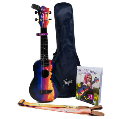Flight TUS-EE SUNSET PACK Elise Ecklund Signature Travel Soprano Ukulele Bundle New - Sunset image 1