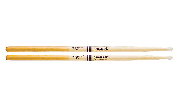 Pro-Mark TXPG5AN Hickory 5A "Pro-Grip" Nylon Tip Drum Sticks (Pair) image 1