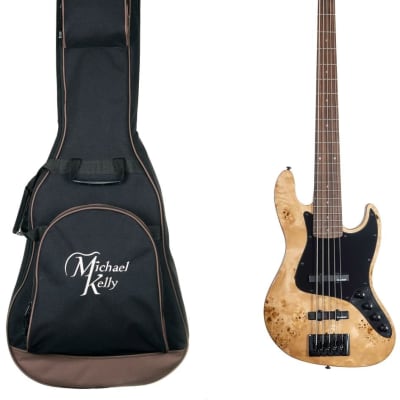 Michael Kelly Custom Collection Element 5R Electric Bass Guitar, 5-String, Pau Ferro Fingerboard, Natural, with Gig Bag image 2